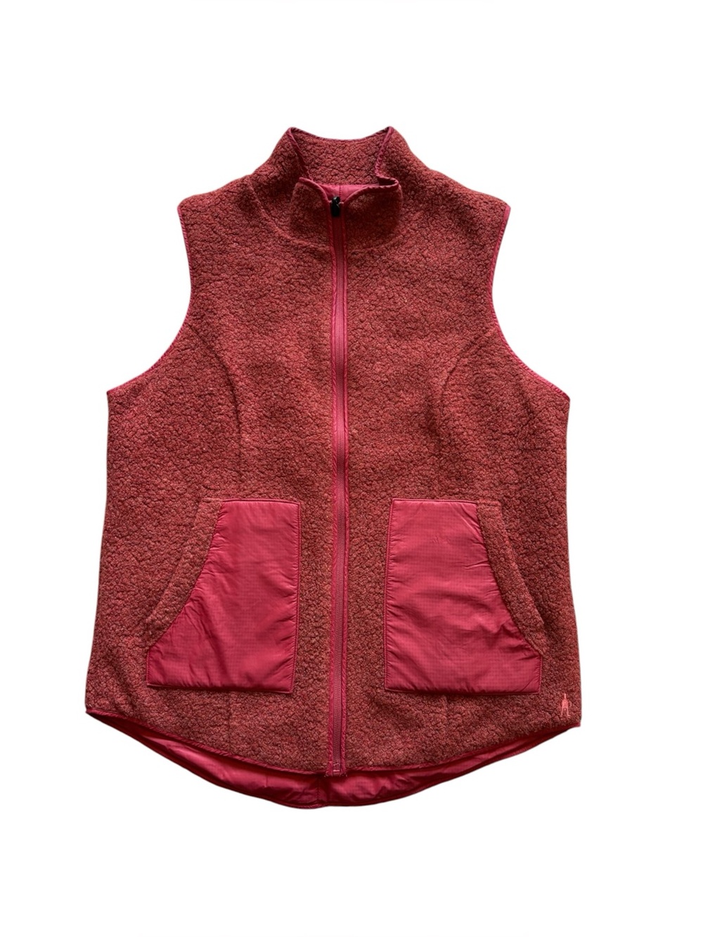 Smartwool Anchor Line Reversible Sherpa Vest in Masala Red Medium